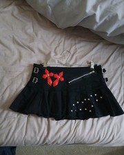 Living Dead Souls Style Mini Black Skirt Vintage Goth Emo