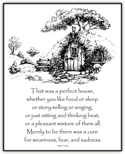 Hobbit hole house artwork - house,