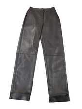 WALLIS SIZE UK 10 BLACK JEANS COATED PVC TROUSERS CASUAL MID RISE TAPERED WOMENS