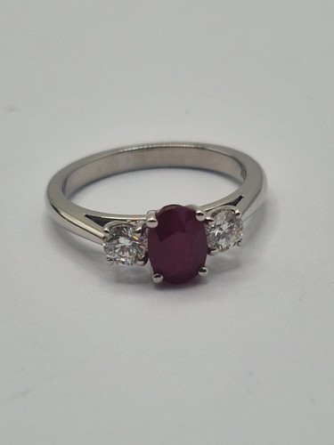 Ruby and diamond stone ring - diamond,
