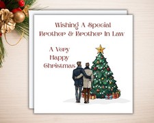 Personalised Brother and Brother In Law Christmas Card Brother and Partner