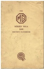 MG MGA 1600 Mk1 ROADSTER COUPE ORIGINAL 1959 INSTRUCTION & MAINTENANCE HANDBOOK
