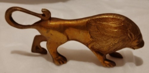 Vintage gold brass lion - vintage,