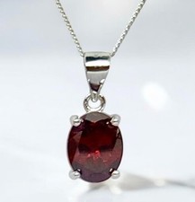 Genuine Oval Garnet Pendant