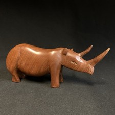 Vintage Rhino hand made carved