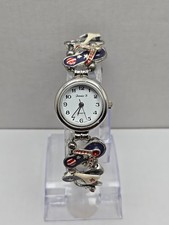 Jennie B Avon Patriotic Flip Flops Charm Bracelet Watch New Battery USA  Beach
