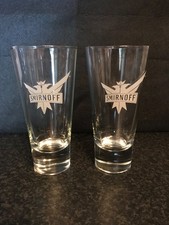 2 Smirnoff Tall Glasses Thick