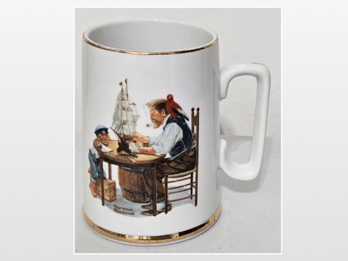 Vtg 80s norman rockwell mug - 80s,