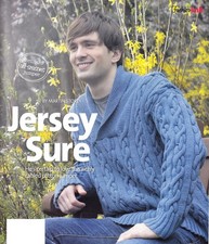 KNITTING PATTERN SWEATER 38-50" CABLED SHAWL-COLLAR LONG-SLEEVED ARAN SKM M8A