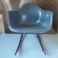 Herman Miller Eames Elephant Grey Armshell Chair All Original Rocker Perfect!