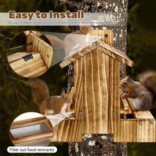 Wood Squirrel Feeder Squirrel Picnic Table Feeder for Backyard Outdoor Trees