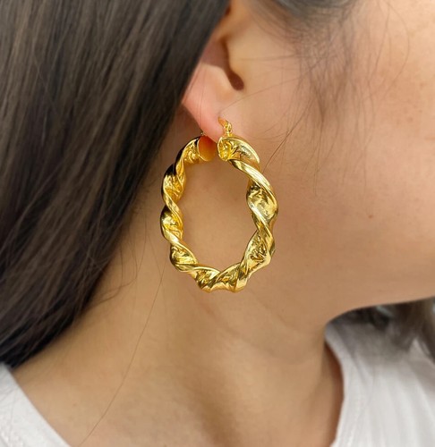 Creole hoops big - gold, filled