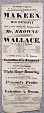 Original Antique c1820 Olympic Circus, London Playbill - Mr Makeen