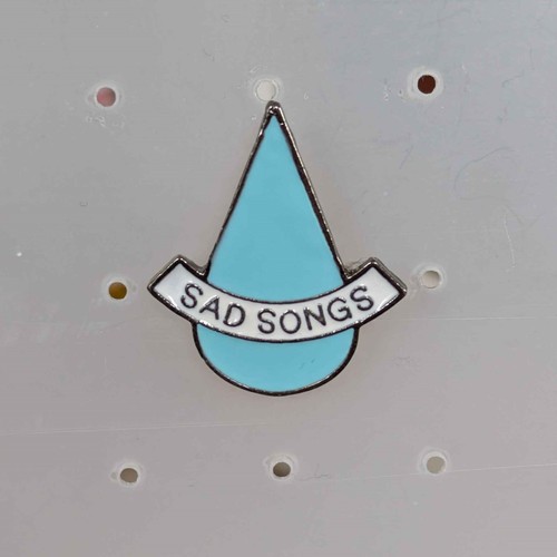 Blue teardrop sad - blue,