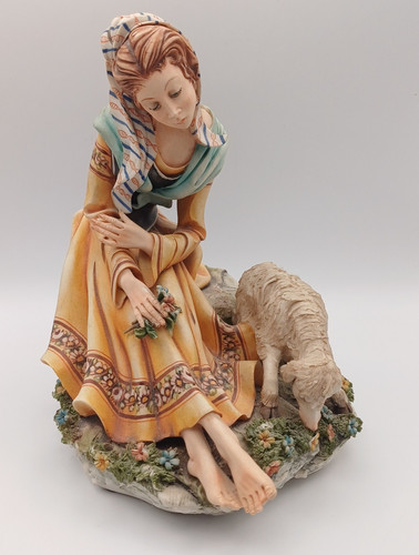 Vintage capodimonte lady sheep - vintage,
