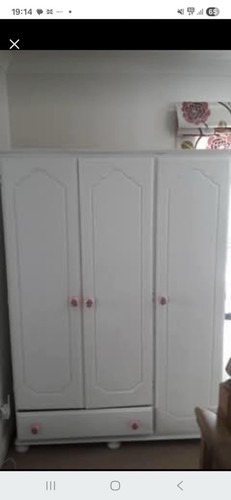 Wooden three door wardrobe - wooden,