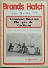 BRANDS HATCH 22 May 1977 TOWNSEND THORESEN CHAMPIONSHIP CAR RACES Programme