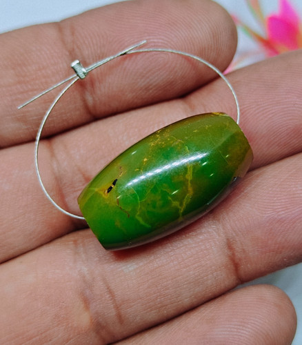 Natural turquoise drum beads - turquoise,