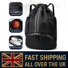 Drawstring Sports Backpack Gym Bag Waterproof Backpack with Shoe Compartment