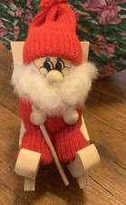 Original Tomte Ljungstroms Swedish Wood Gnome Rocking Chair Christmas Santa