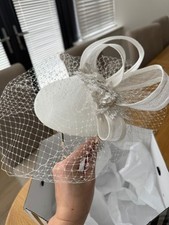 Beautiful Ivory Wedding Hat  With Pearl Detail.  Custom Made. Never Worn.