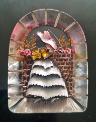 Vintage reversed carved lucite - reversed,