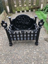 Antique 1870s cast iron fire grate basket fine condition painted reclaimed