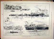Original Old Antique Print