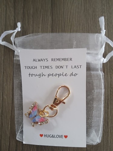Butterfly keyring with hugs - keyring,