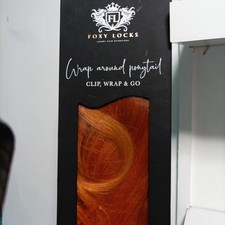 Foxy Locks Clip Go Clip In Ponytail 100% Human Hair, Orange Ginger 22"