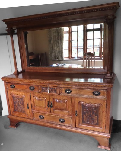 Large antique oak mirrored - large,