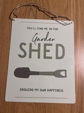 Metal Garden Shed Sign Plaque - Charming Outdoor Décor