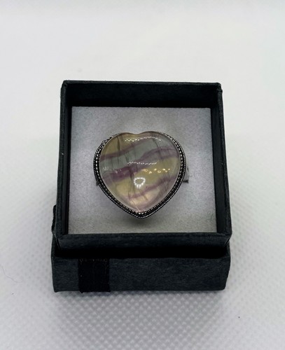 Candy fluorite heart crystal - fluorite,