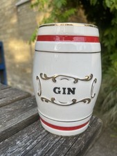 VTG Crown Devon Gin  Miniature Barrel c1960s. Retro cocktail bar kitsch 