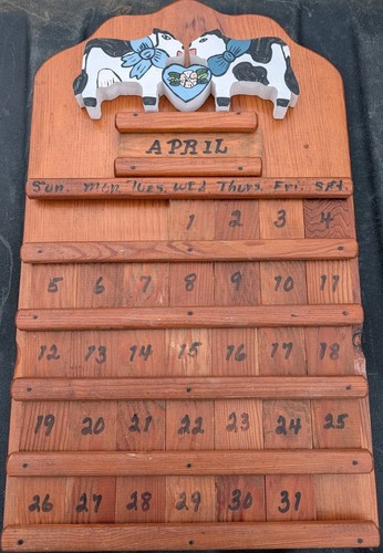 Vtg wooden perpetual - vtg,
