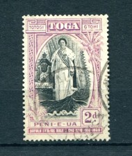 (A202) Tonga 1938 SG72 Queen Salote's Accession 20th Anniv 2d Black & Purple