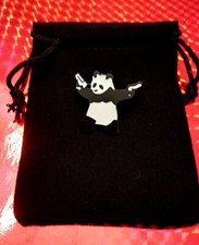 Banksy Pin Badge Panda Holding Guns Street Art & Black Velvet Gift BagUK SELLER 