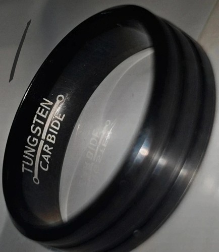 Black tungsten carbide ring - black,
