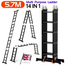 Folding ladder aluminium - 5.7m,