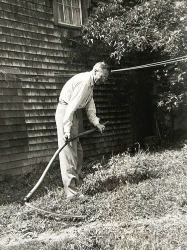 Vintage photo man hand cutting - man,