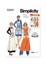 SIMPLICITY 3051 MISSES' 1970'S VINTAGE APRONS Sewing pattern Sizes S-L VERY EASY