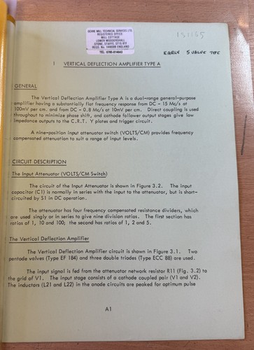 Telequipment type amplifier - type, a