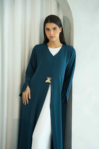 Elegant teal abaya - teal,