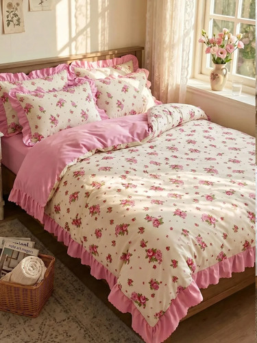 3pcs ruffle duvet - cover, set