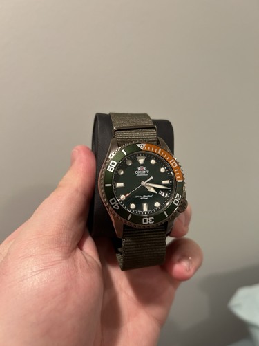 Orient dive watch green - dive, orange