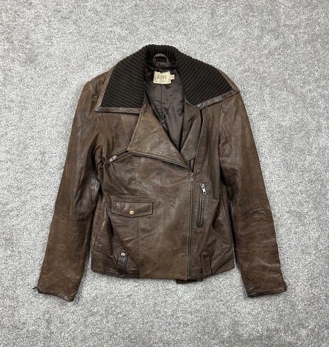 Reiss women leather jacket - leather,