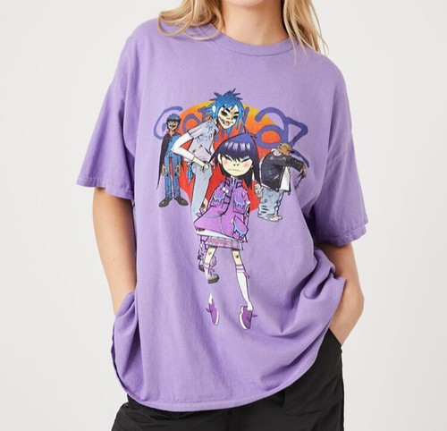 Gorillaz graphic purple rock - gorillaz,