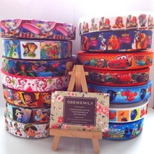 Per Metre Disney / Pixar Cartoon Grosgrain ribbon 22/25mm Party Cake/ Hair Bows