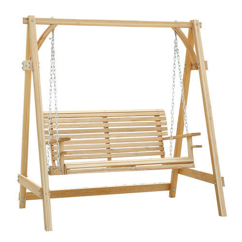 Seater wooden garden swing - wooden,