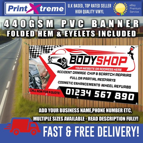 Car bodyshop banner sign - car,